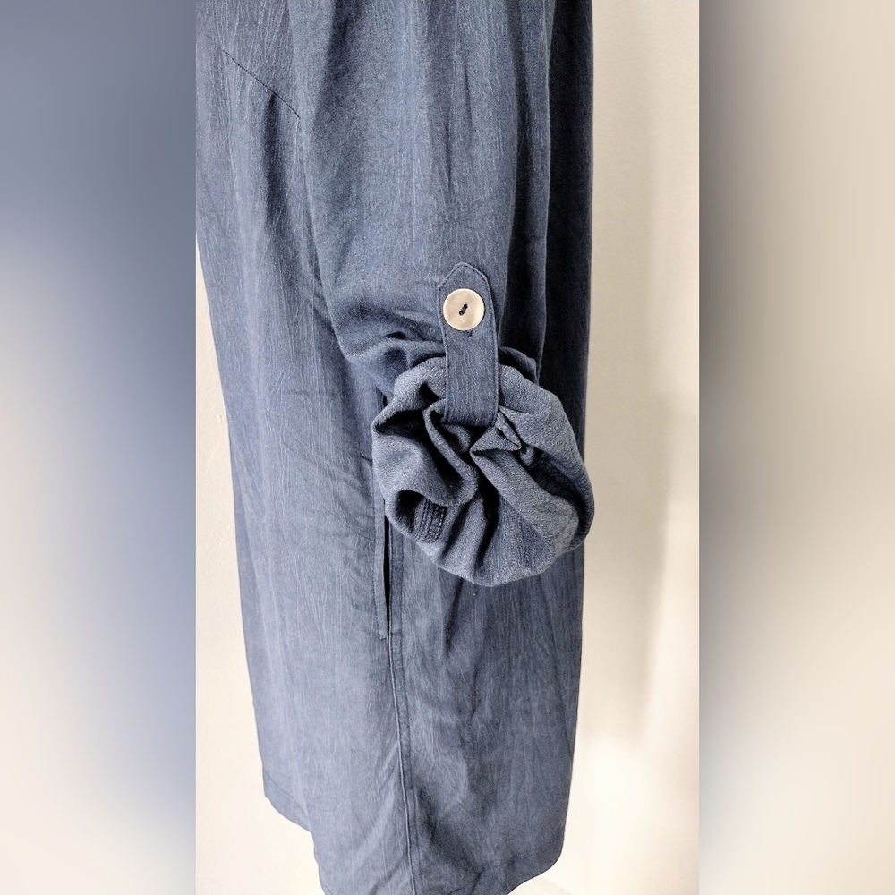 Emma & Michele Blue Button-Up Denim Tunic Dress - Picture 4 of 6